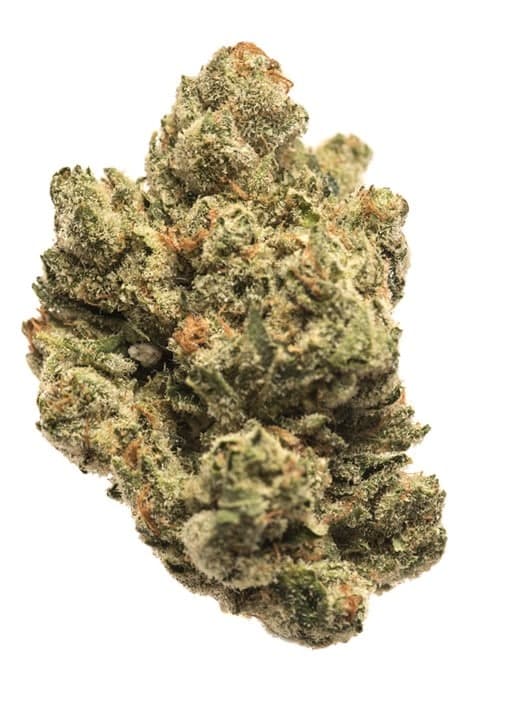 A-10 70% indica / 20% sativa flower with visible trichomes